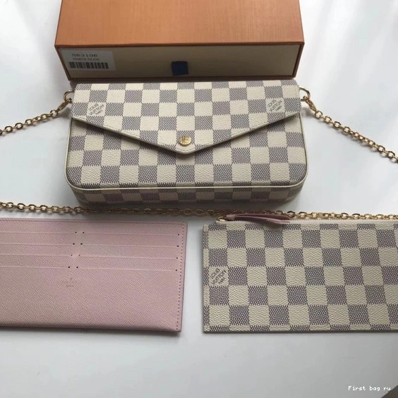 Frstbag ru Vuitton Pochette N63106 Louis Felicie Bag Damier 0731